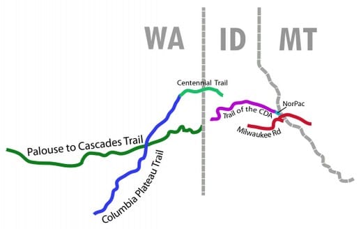 Bike trails of the Spokane area