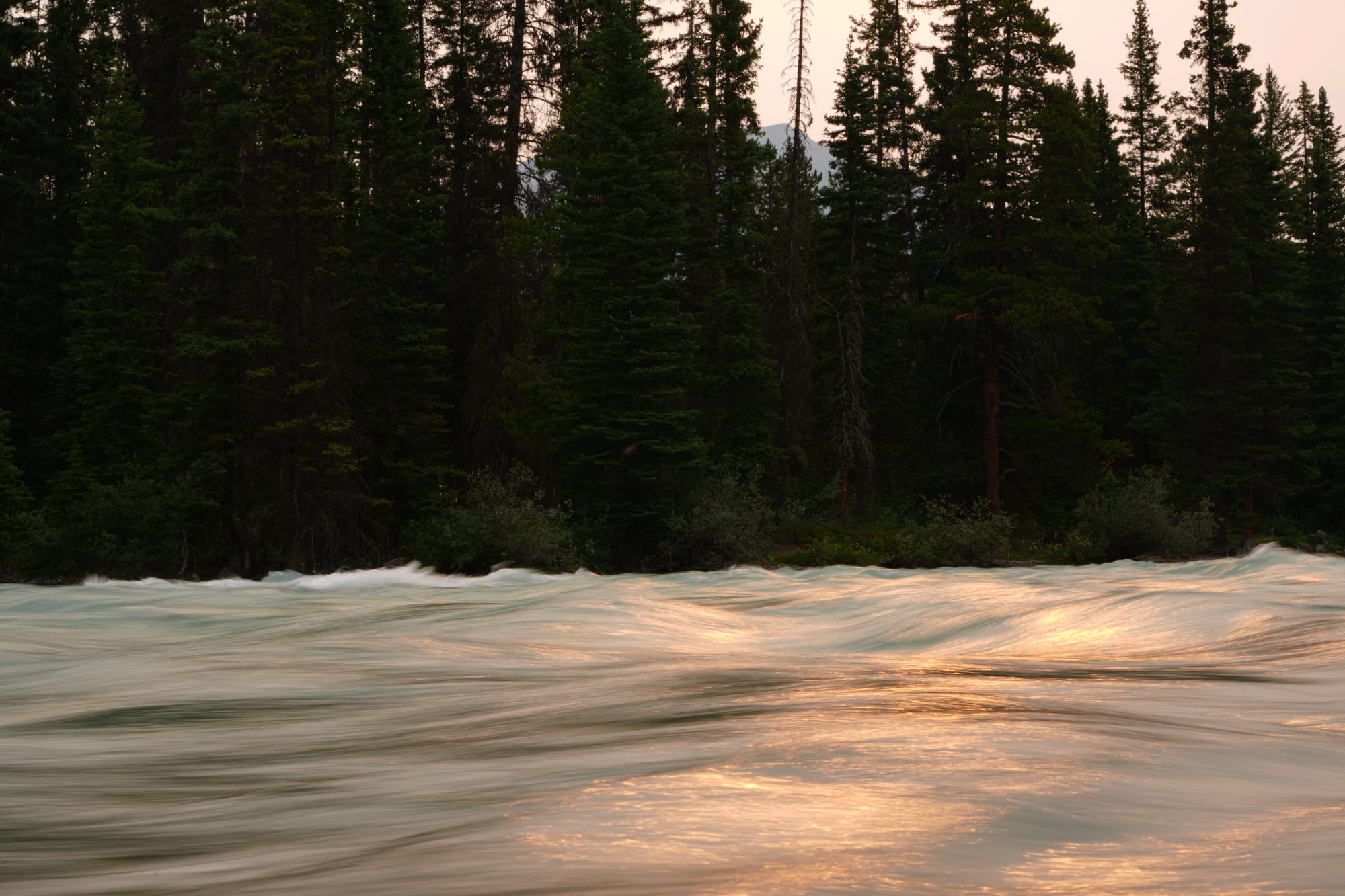 smoky sunlight on river