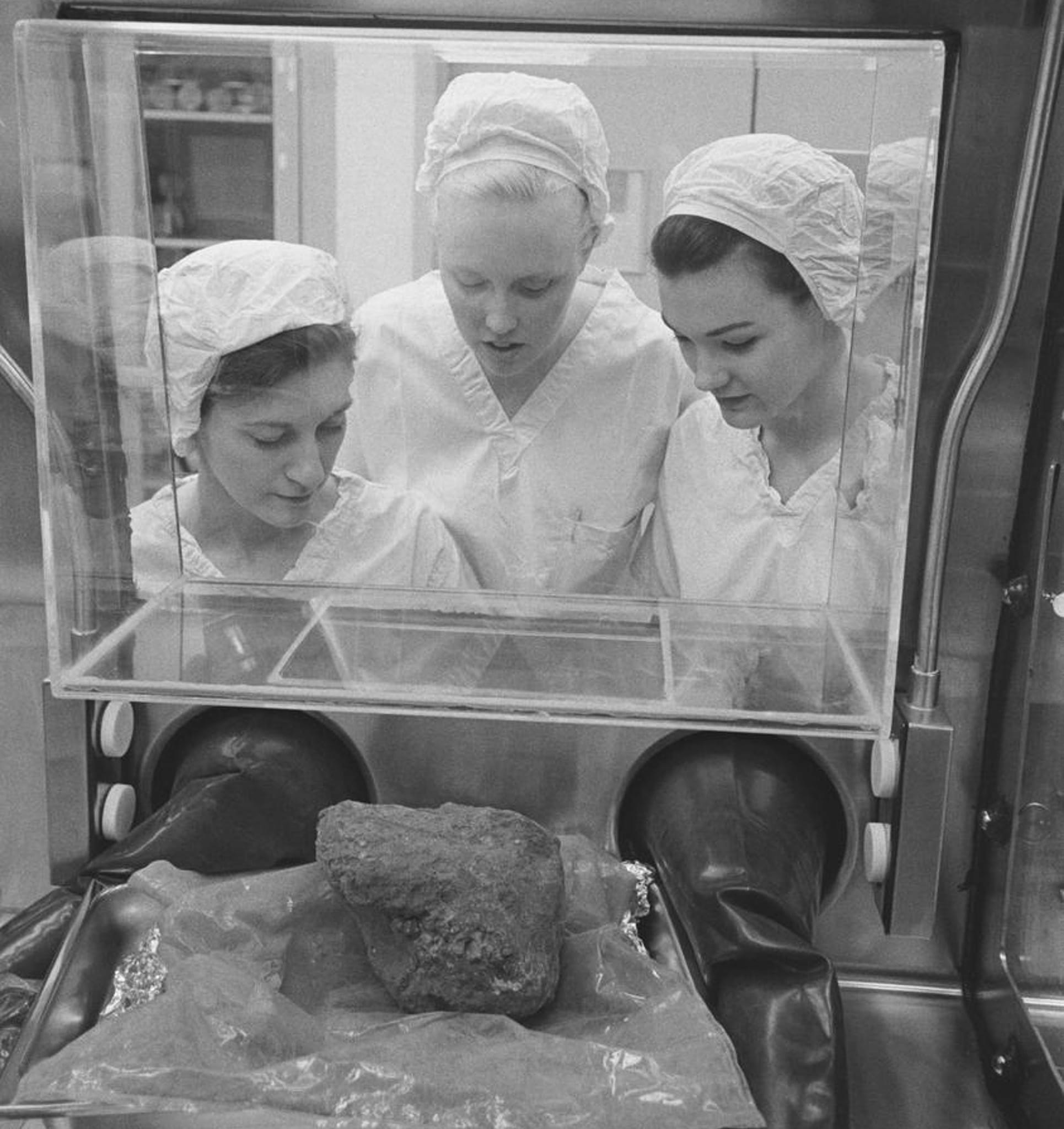 moon rock in the laboratory