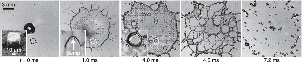 water droplet on superhydrophobic surface with texture