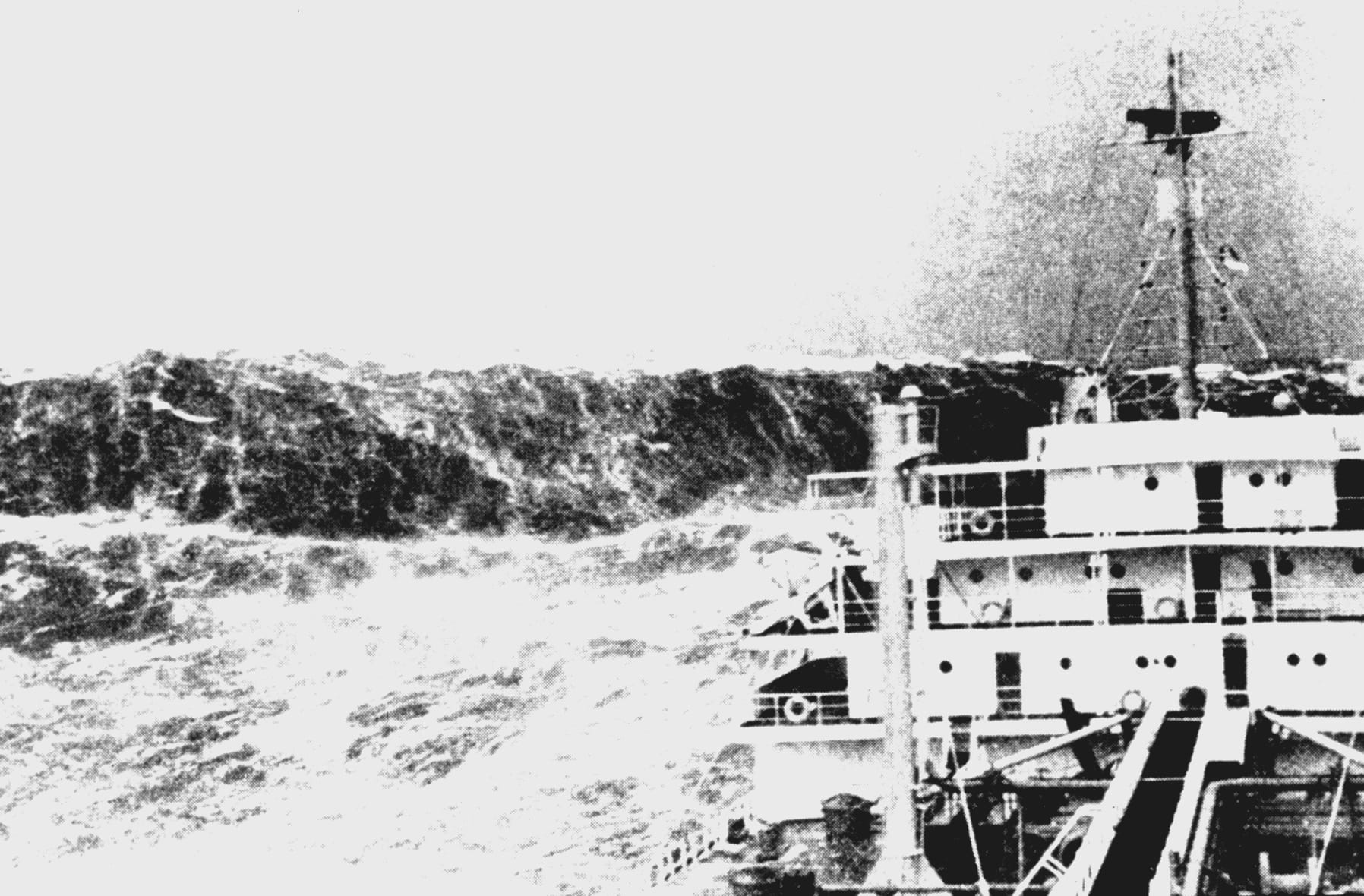 historic photo of a rogue wave